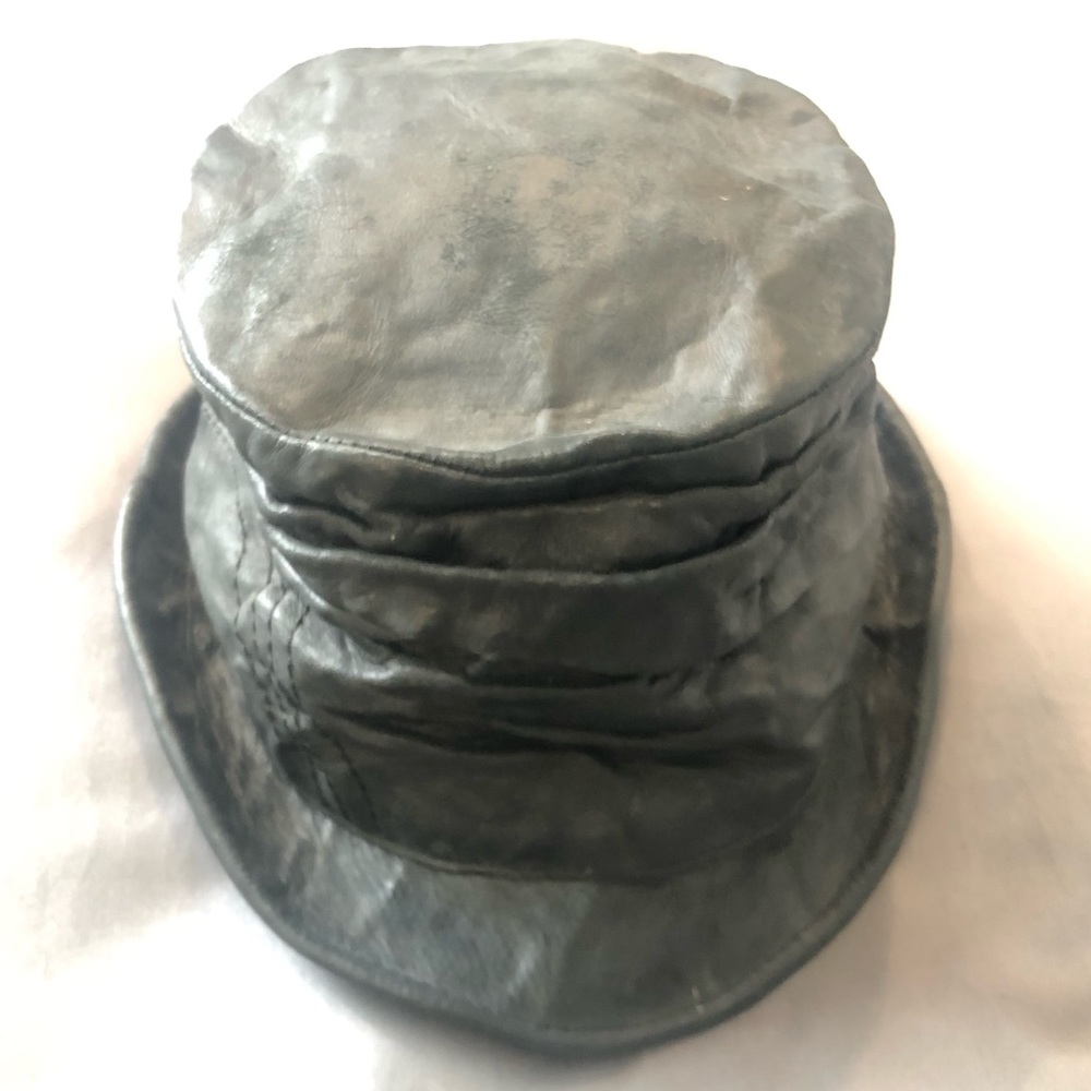 HEATHEN TIP TOP CRUNCHED LEATHER TOP HAT